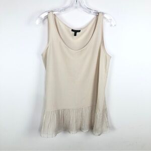 Eileen Fischer Sheer Cream shell tank blouse office